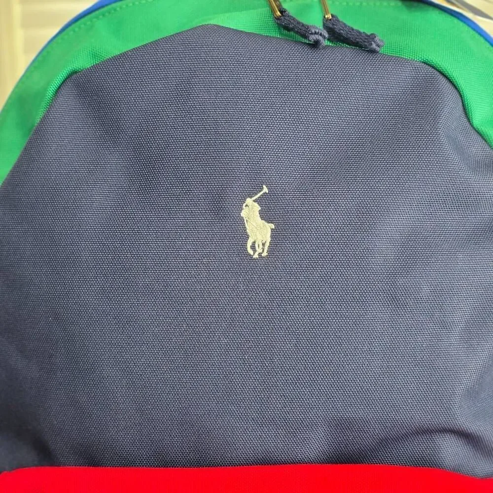 Polo Ralph Lauren Colorblock Multi-Color Backpack Bag 9AR151-E69 New Pony Logo